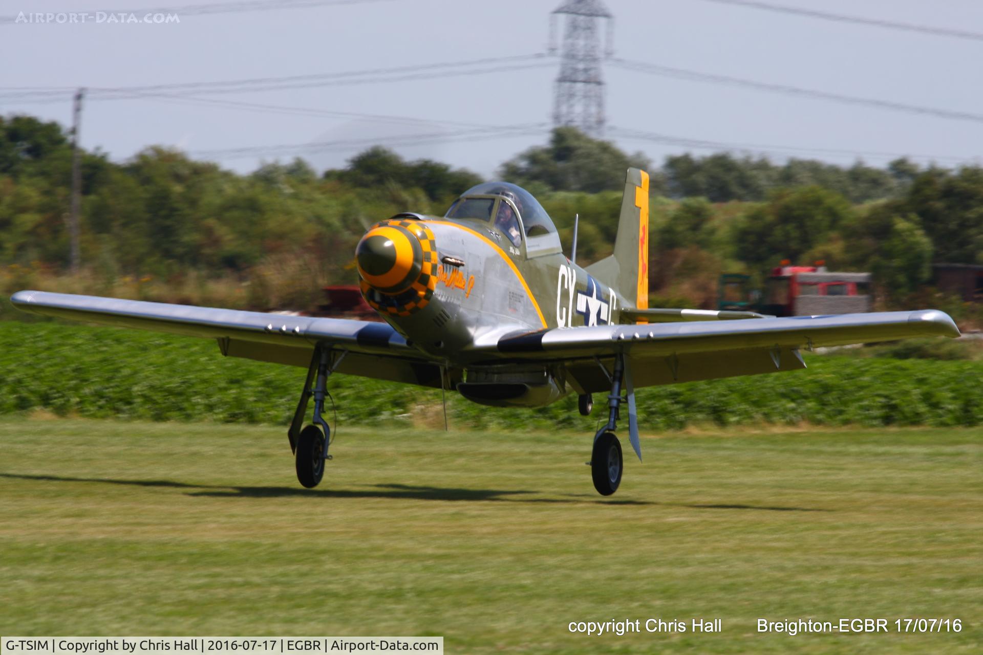 G-TSIM, 2012 Titan T-51 Mustang C/N LAA 355-14964, at Breighton's Summer Fly-in