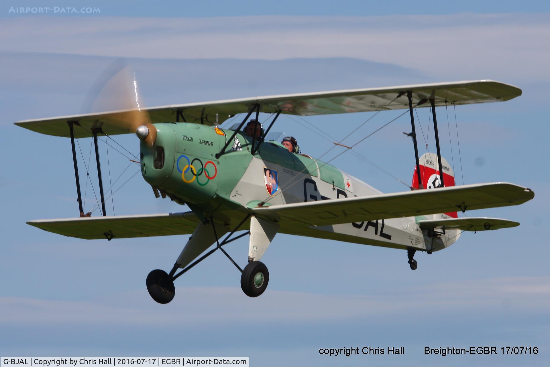 G-BJAL, 1957 Bucker 1-131E Jungmann C/N 1028, at Breighton's Summer Fly-in