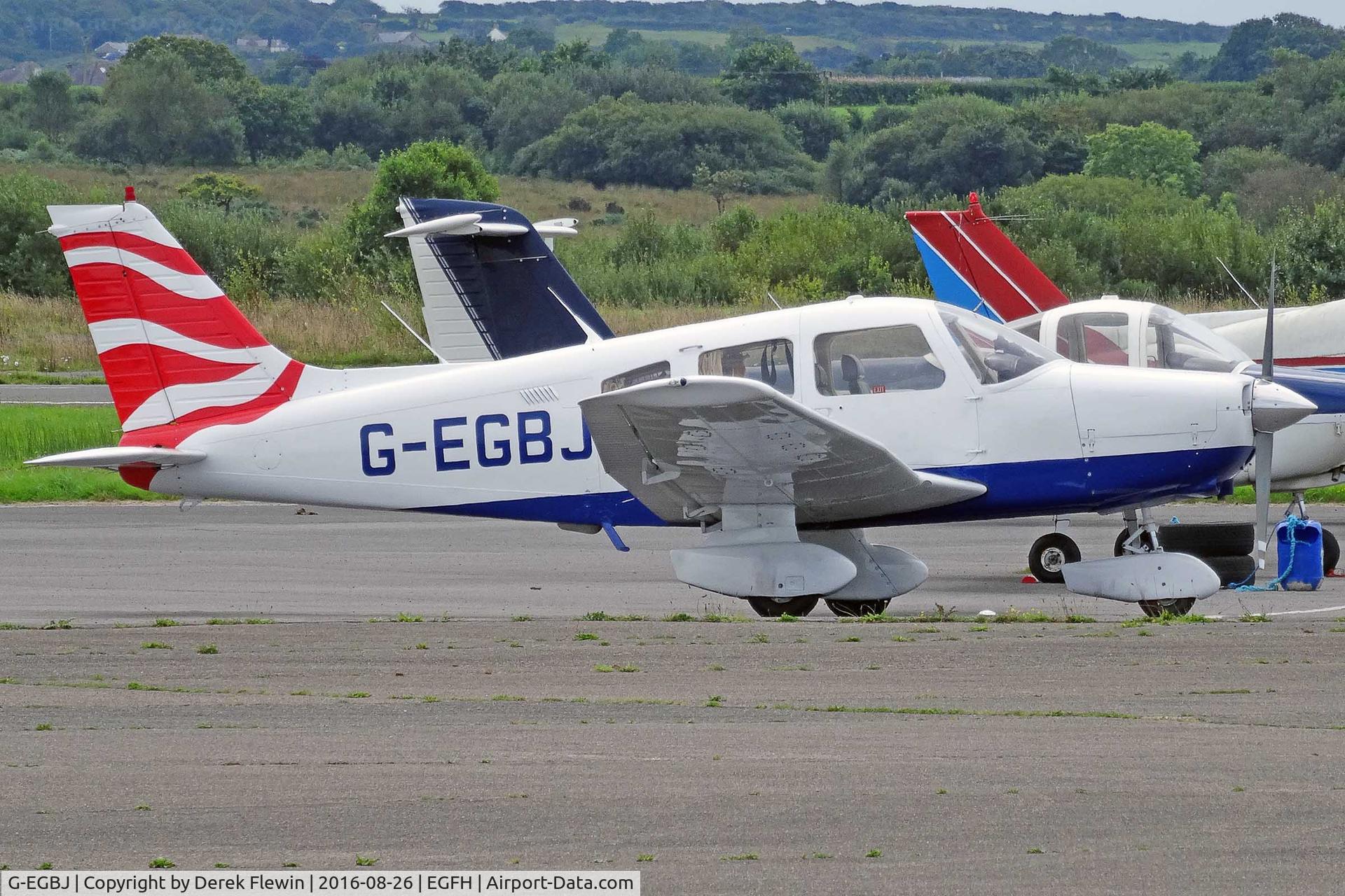 G-EGBJ, 1980 Piper PA-28-161 Cherokee Warrior II C/N 28-8116061, Cherokee Warrior II, Aeros Cardiff based, previously N8283C, G-BNNS, G-CPFM, seen parked up.