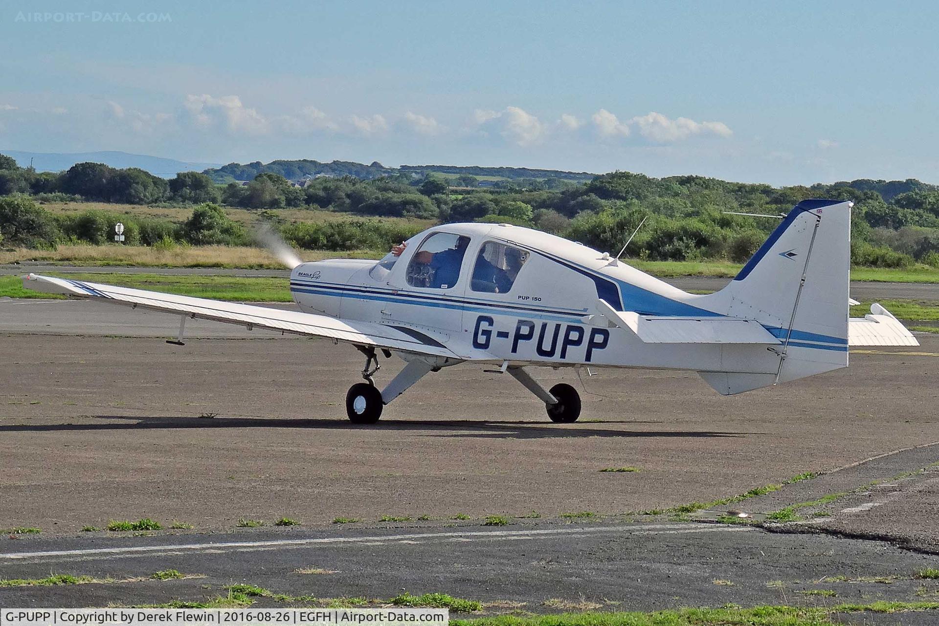 G-PUPP, 1973 Beagle B-121 Pup Series 2 (Pup 150) C/N B121-174, Pup, Swansea resident, previously G-BASD, seen taxxing in after local flight.