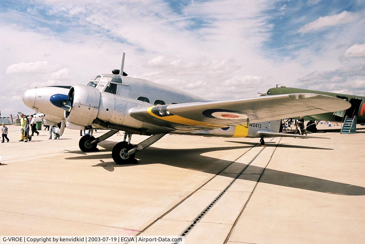 G-VROE, 1950 Avro 652A Anson T.21 C/N 3634, In the 100 Years of Flight enclave at RIAT.