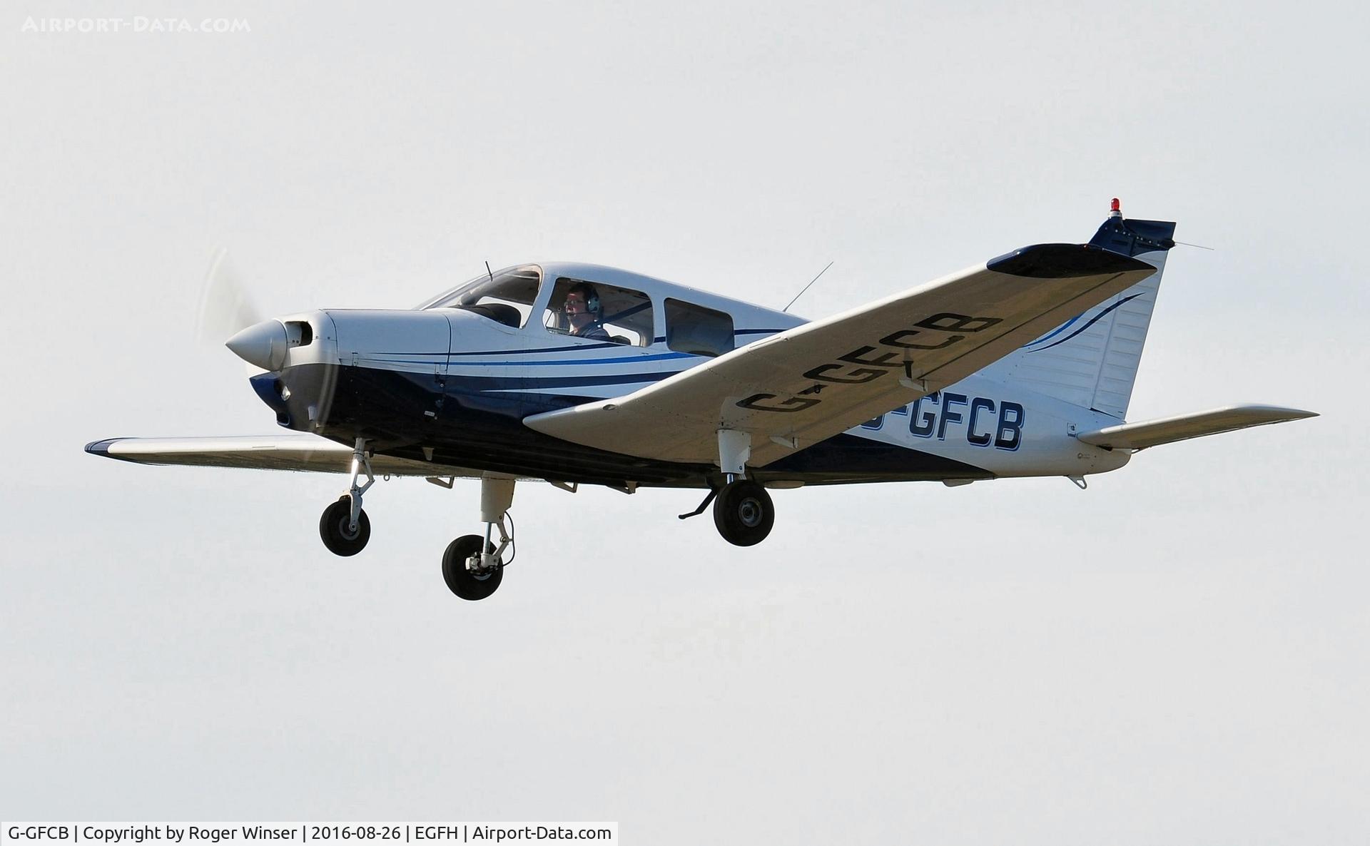 G-GFCB, 1989 Piper PA-28-161 Cadet C/N 2841101, Visiting Piper Cadet departing Runway 22.