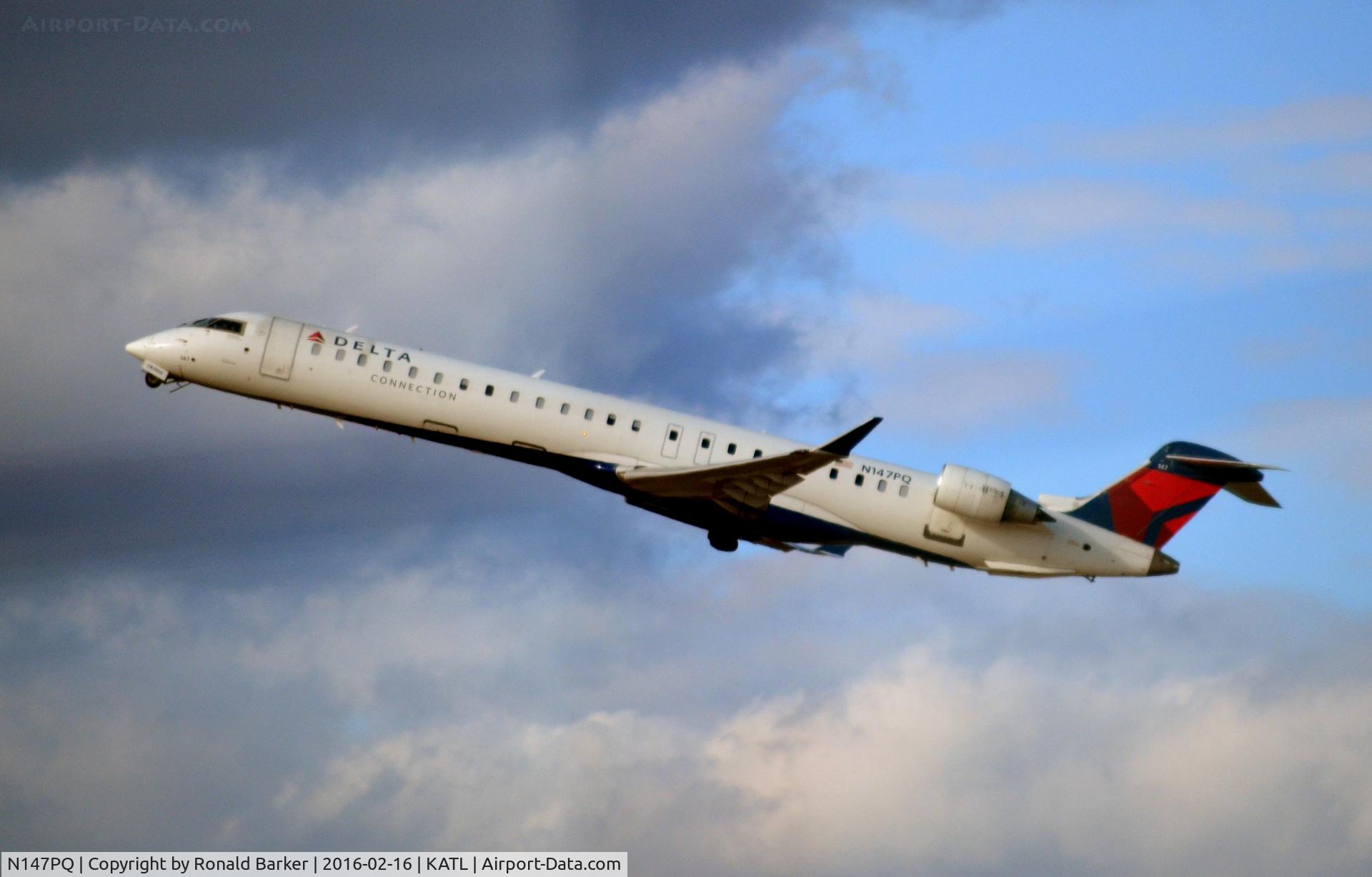 N147PQ, 2007 Bombardier CRJ-900ER (CL-600-2D24) C/N 15147, Takeoff Atlanta