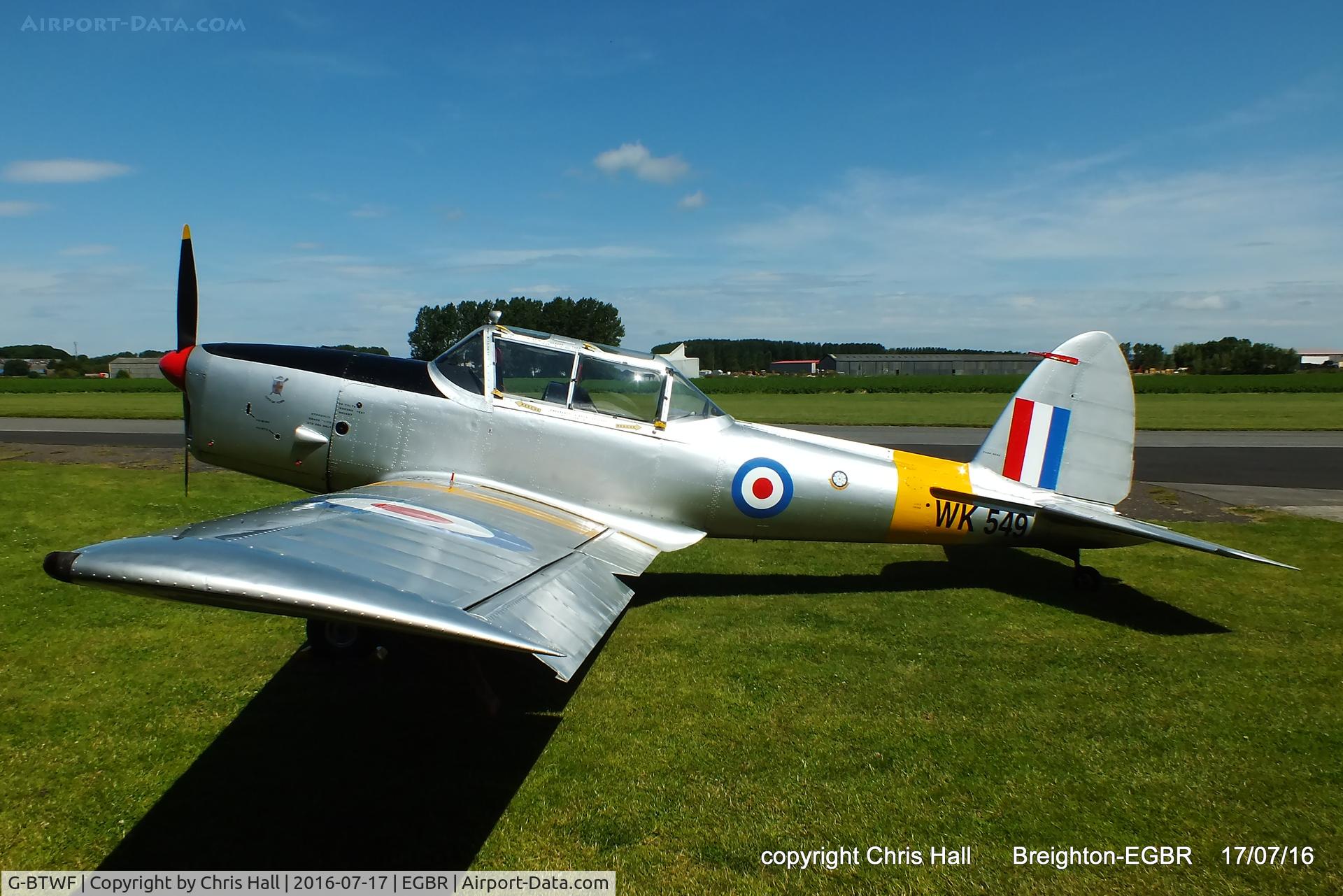 G-BTWF, 1951 De Havilland DHC-1 Chipmunk T.10 C/N C1/0564, at Breighton's Summer Fly-in