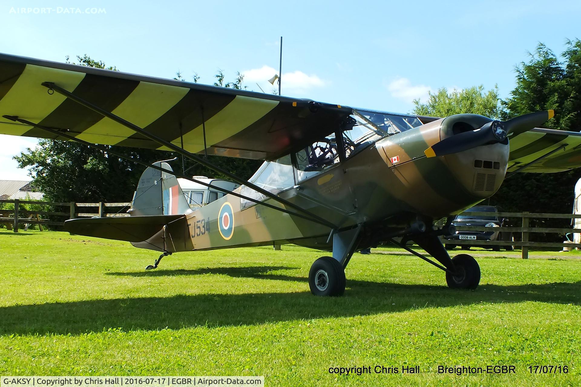 G-AKSY, 1944 Taylorcraft J Auster 5 C/N 1567, at Breighton's Summer Fly-in