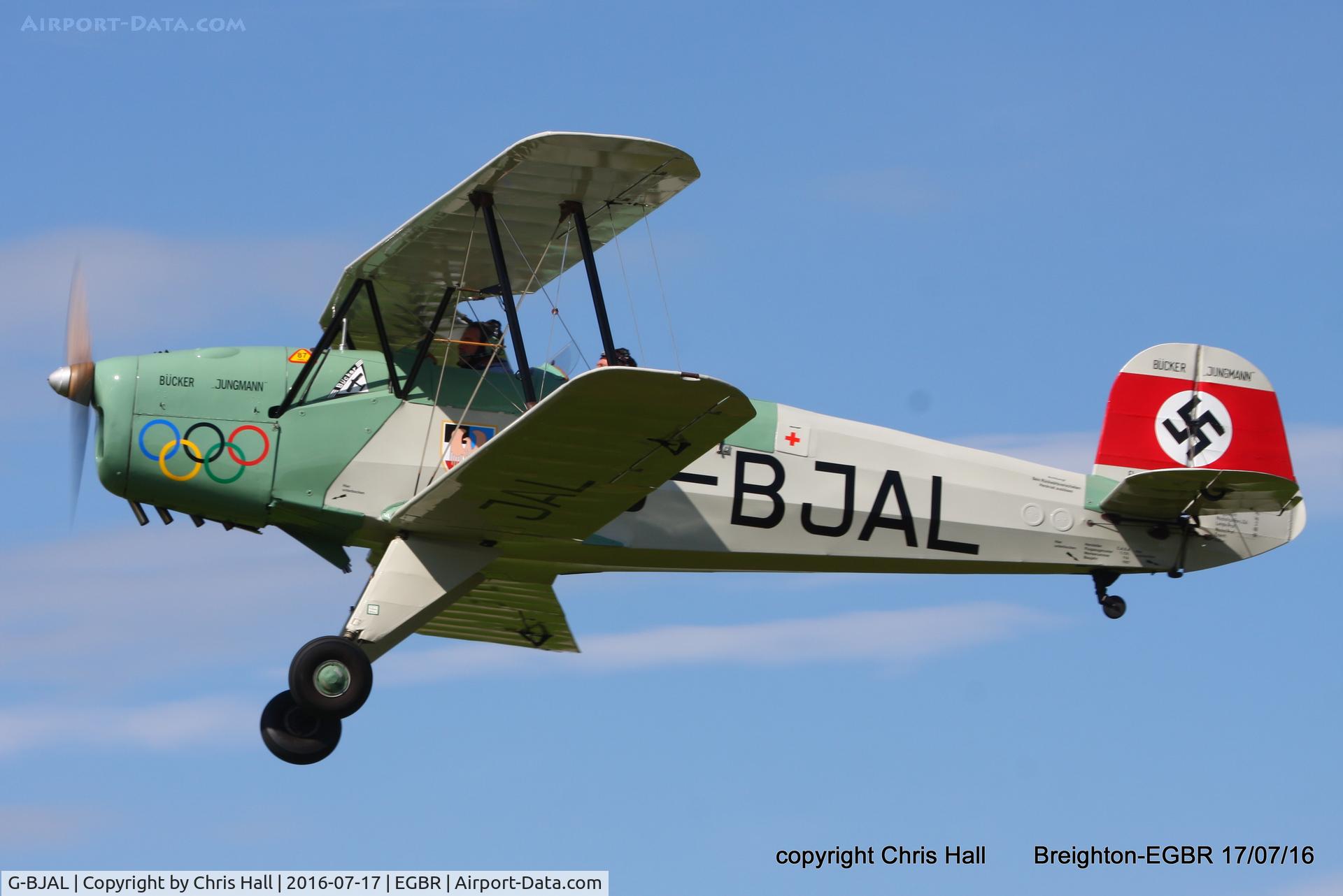 G-BJAL, 1957 Bucker 1-131E Jungmann C/N 1028, at Breighton's Summer Fly-in