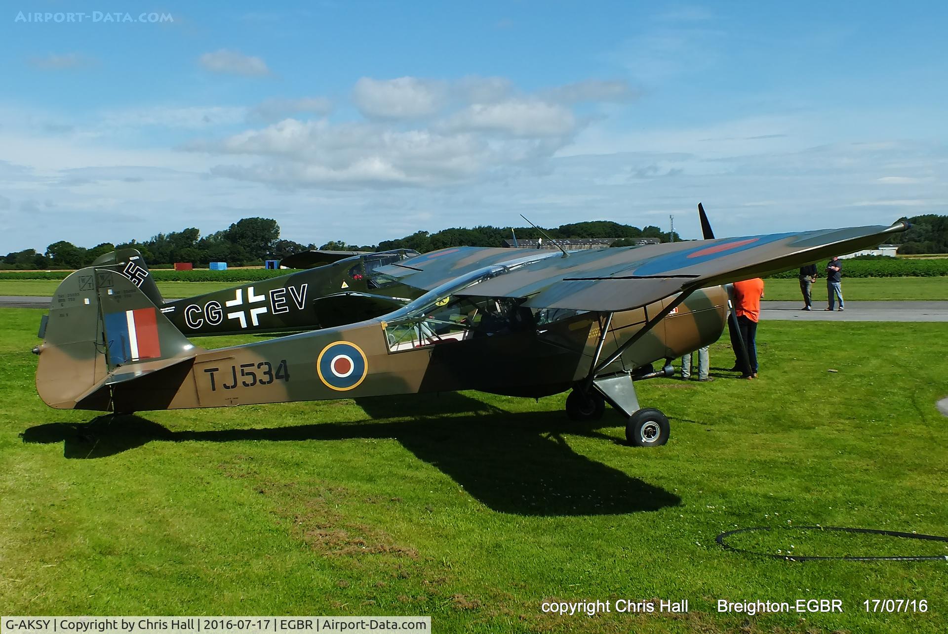 G-AKSY, 1944 Taylorcraft J Auster 5 C/N 1567, at Breighton's Summer Fly-in