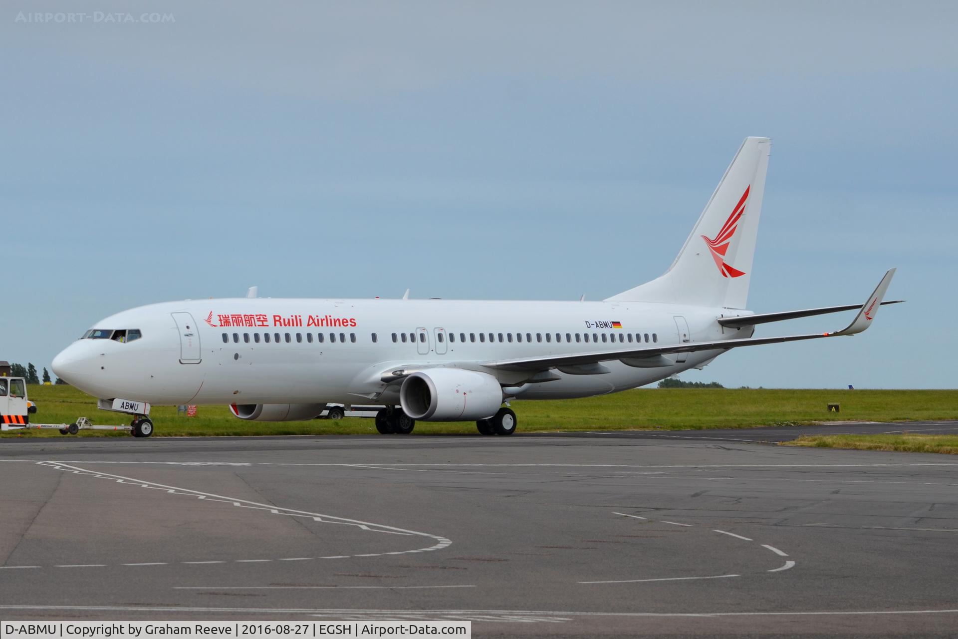 D-ABMU, 2013 Boeing 737-86J C/N 39384, Just out of spray and in the colours of Ruili Airlines.