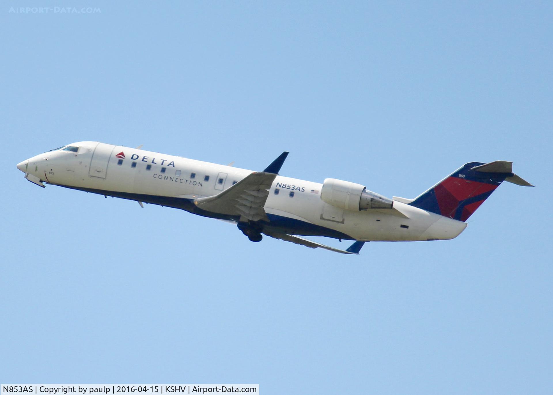 N853AS, 2000 Bombardier CRJ-200ER (CL-600-2B19) C/N 7374, At Shreveport Regional.