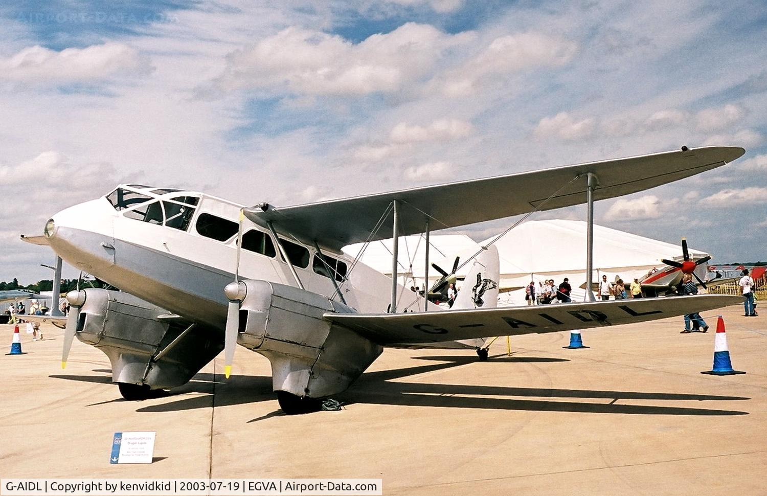 G-AIDL, 1946 De Havilland DH-89A Dominie/Dragon Rapide 6 C/N 6968, In the 100 Years of Flight enclave at RIAT.