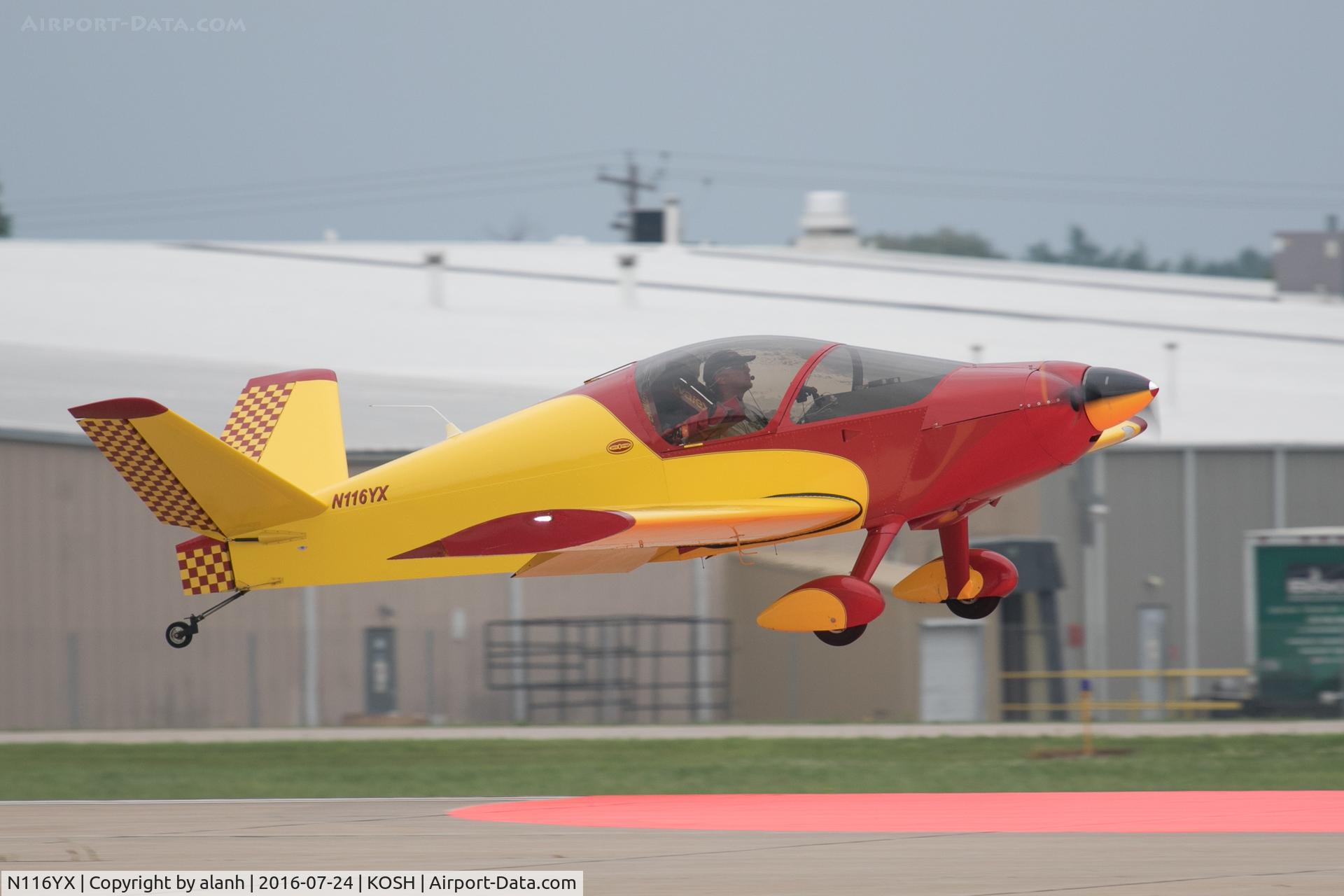 N116YX, 2007 Sonex Waiex C/N 001, Landing on the red spot