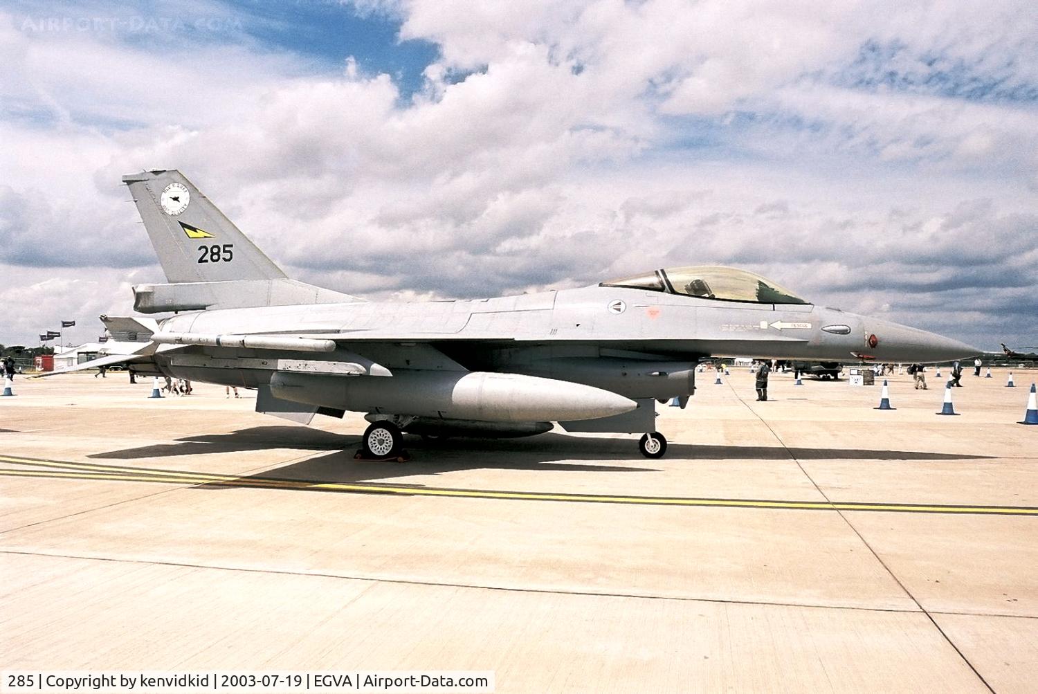 285, 1978 Fokker F-16AM Fighting Falcon C/N 6K-14 (78-0285), Royal Norwegian Air Force at RIAT.