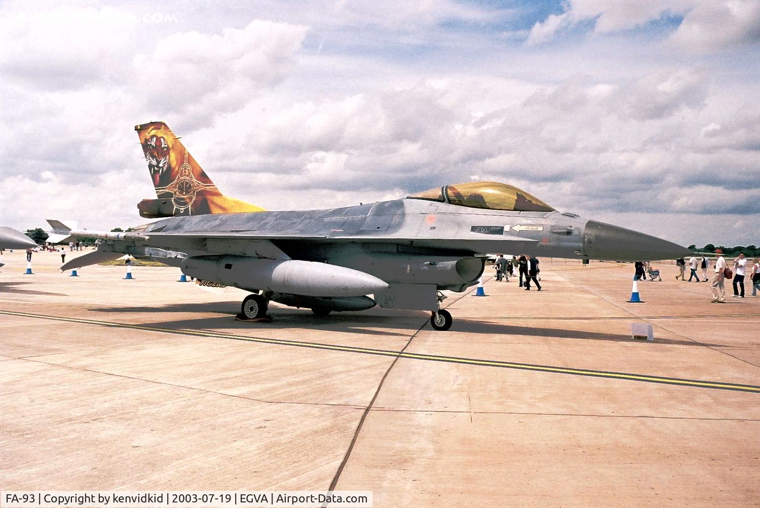 FA-93, 1980 SABCA F-16AM Fighting Falcon C/N 6H-93, Royal Belgian Air Force at RIAT.