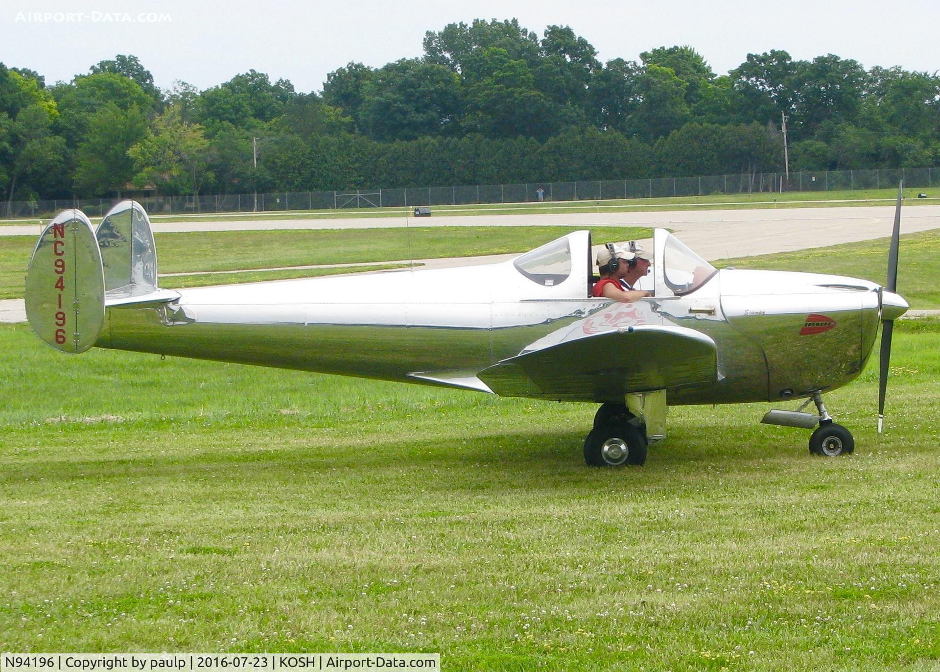 N94196, 1946 Erco 415D Ercoupe C/N 1519, At AirVenture 2016.