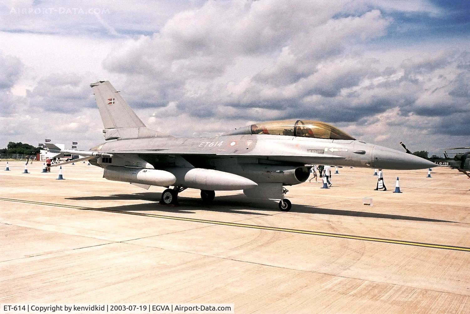 ET-614, 1980 SABCA F-16B Fighting Falcon C/N 6G-11, Royal Danish Air Force at RIAT.