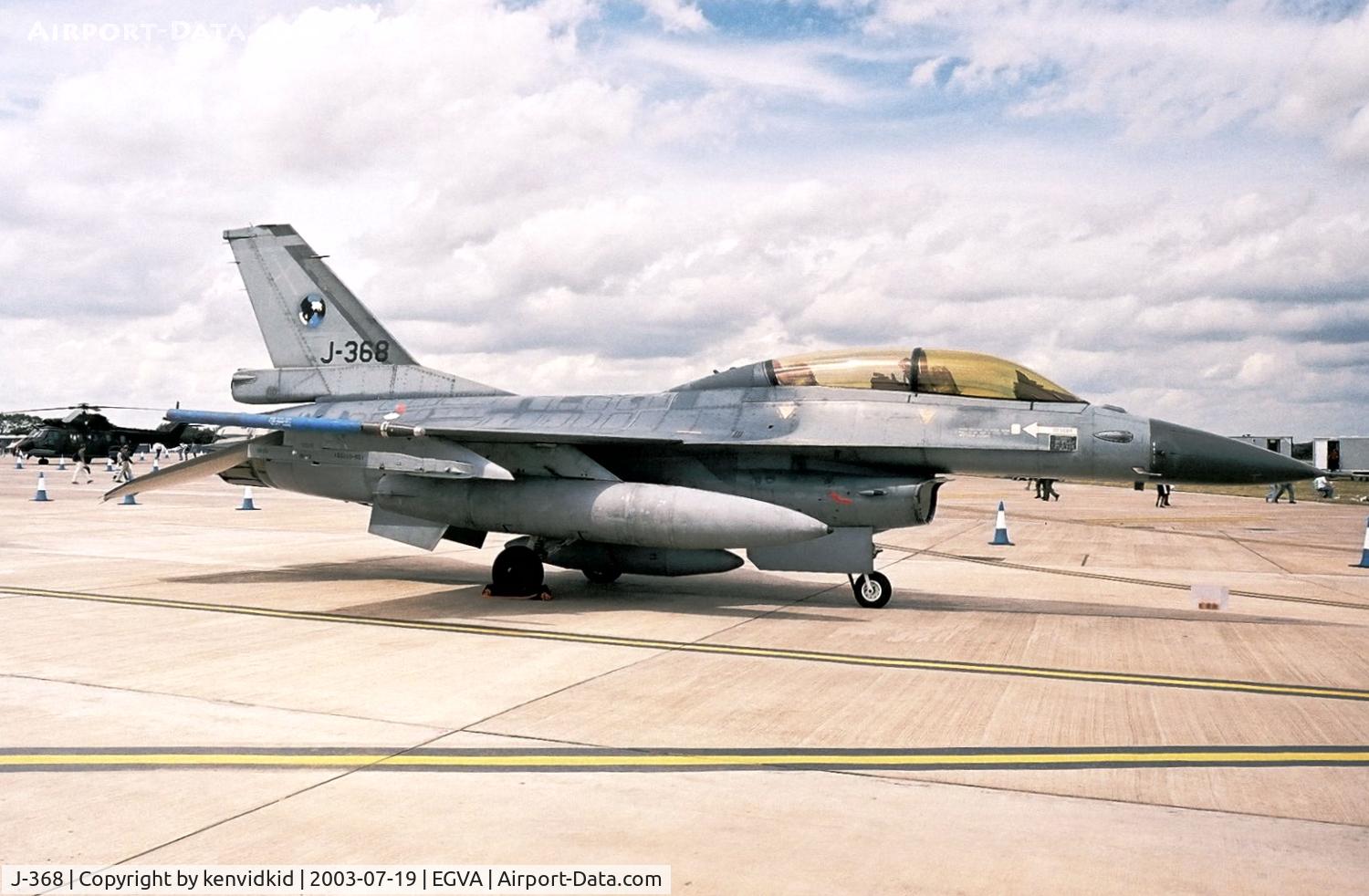 J-368, 1986 Fokker F-16B Fighting Falcon C/N 6E-31, Royal Netherlands Air Force at RIAT.