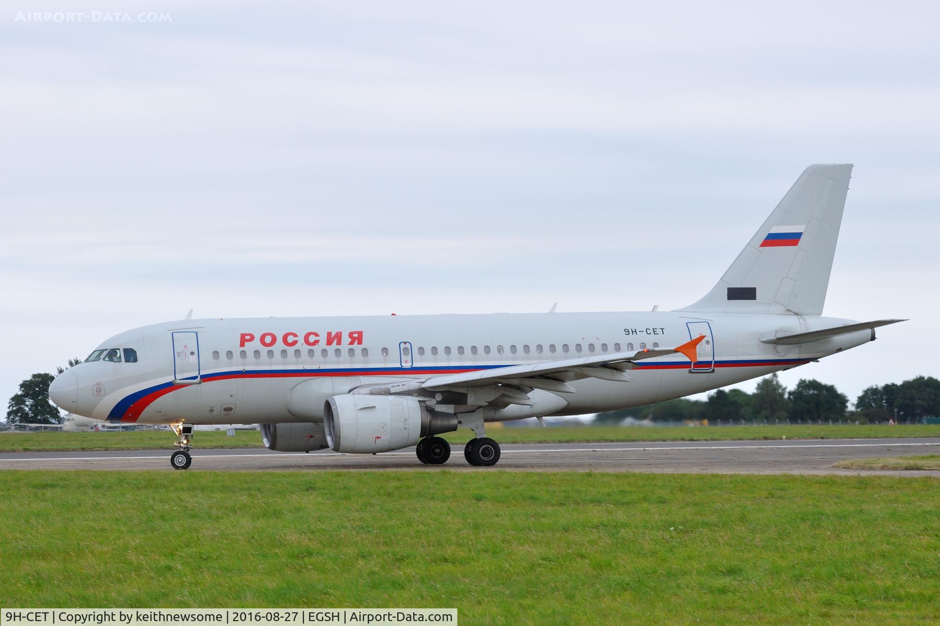 9H-CET, 2002 Airbus A319-111 C/N 1679, Leaving Norwich for Malta, formerly EI-ETO.