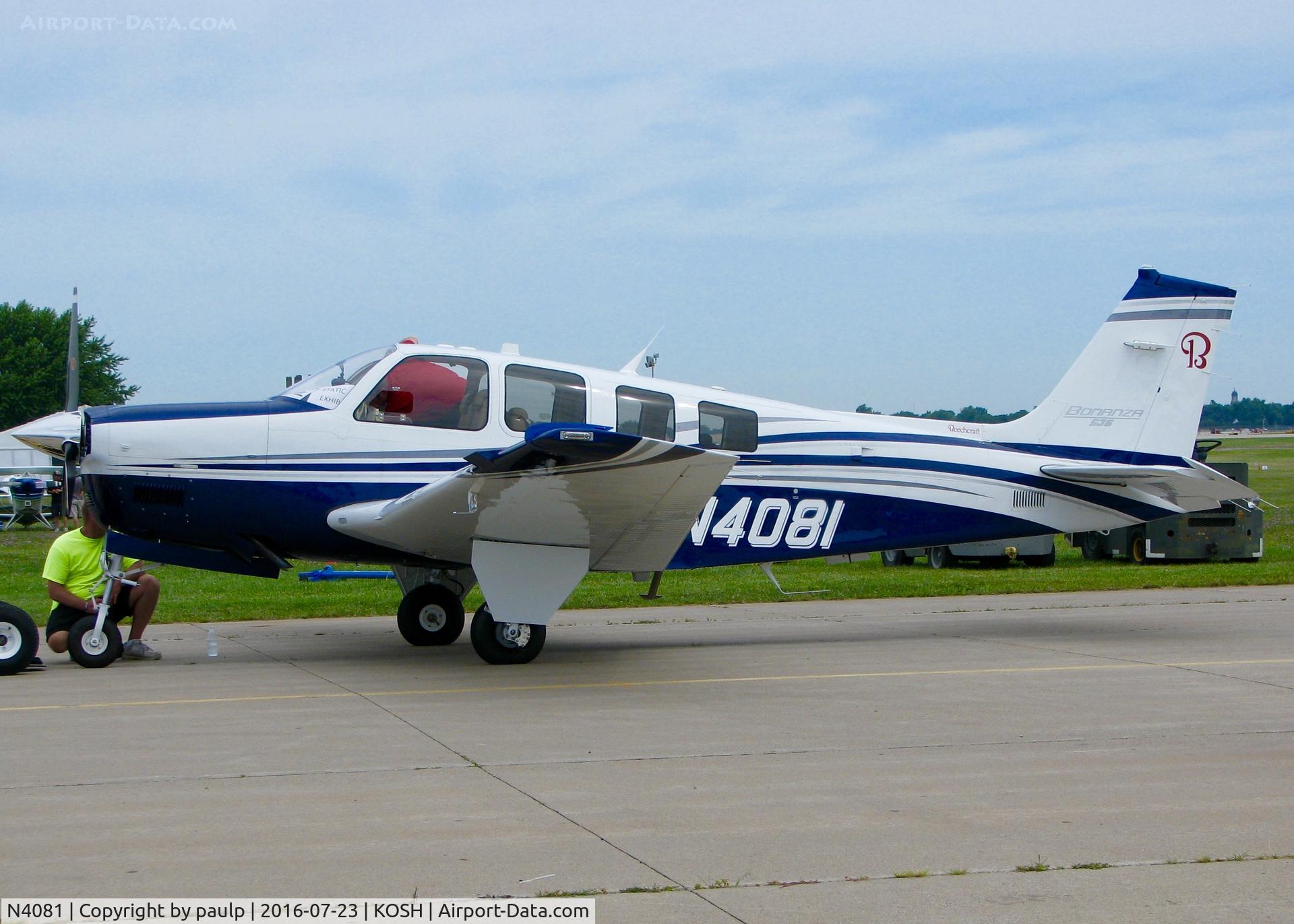 N4081, 2016 Beechcraft G36 Bonanza C/N E-4081, At AirVenture 2016.