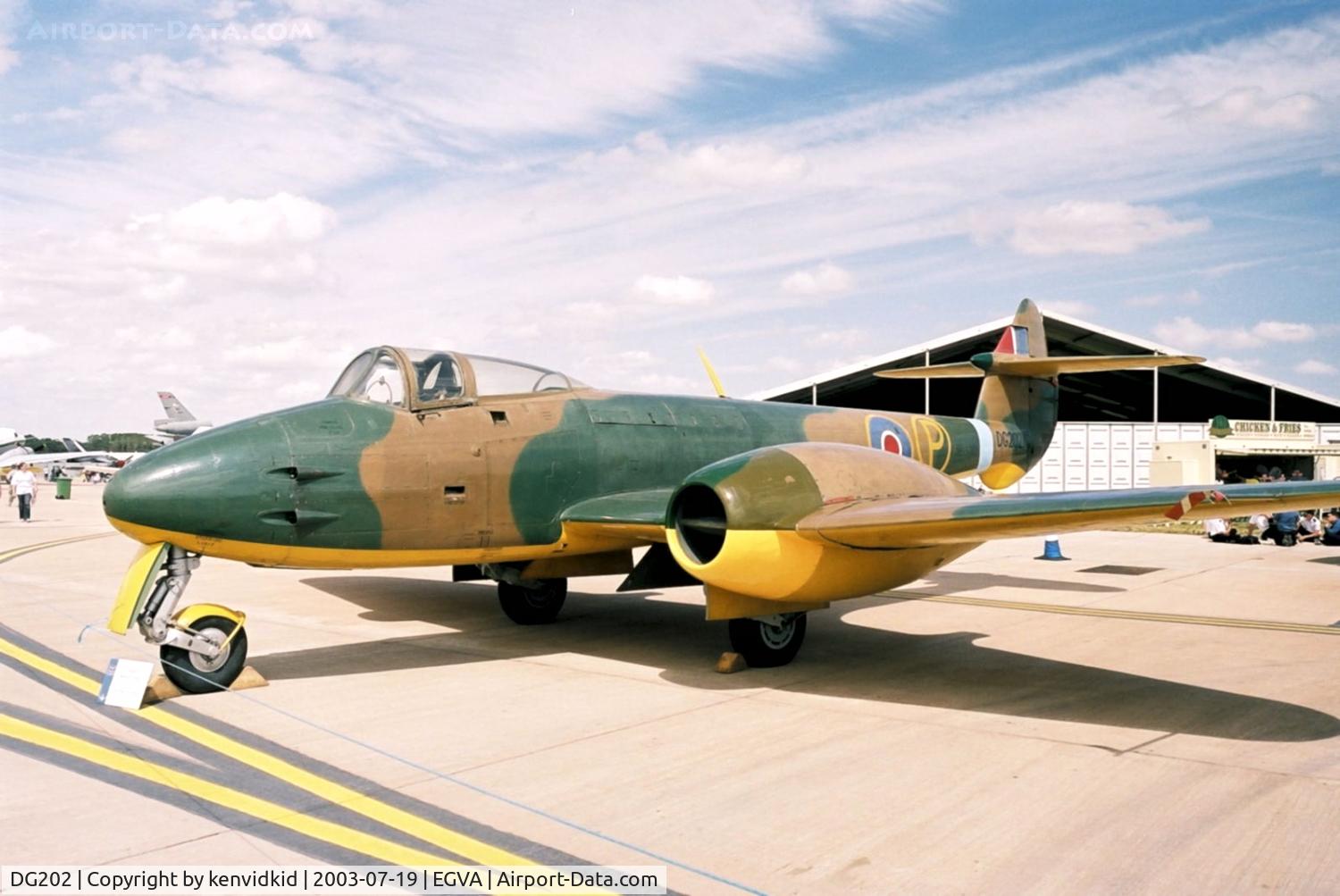 DG202, Gloster Meteor F.9/40 C/N Not found DG202, In the 100 Years of Flight enclave at RIAT.