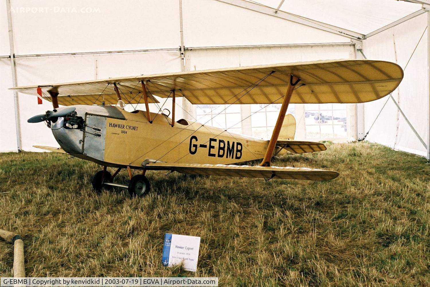 G-EBMB, 1924 Hawker Cygnet 1 C/N 1, In the 100 Years of Flight enclave at RIAT.