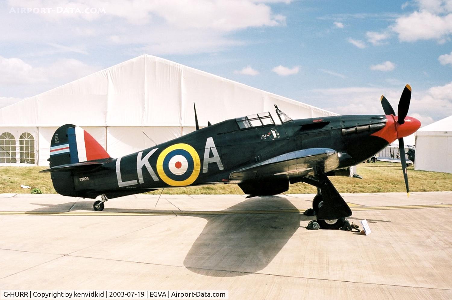 G-HURR, 1942 Hawker (CCF) Hurricane Mk12 C/N 52024, In the 100 Years of Flight enclave at RIAT.