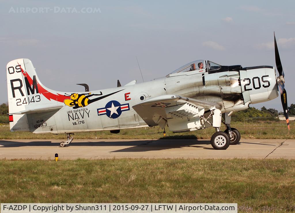 F-AZDP, Douglas AD-4N Skyraider C/N 7449, Used as demo during Nimes Airshow 2015