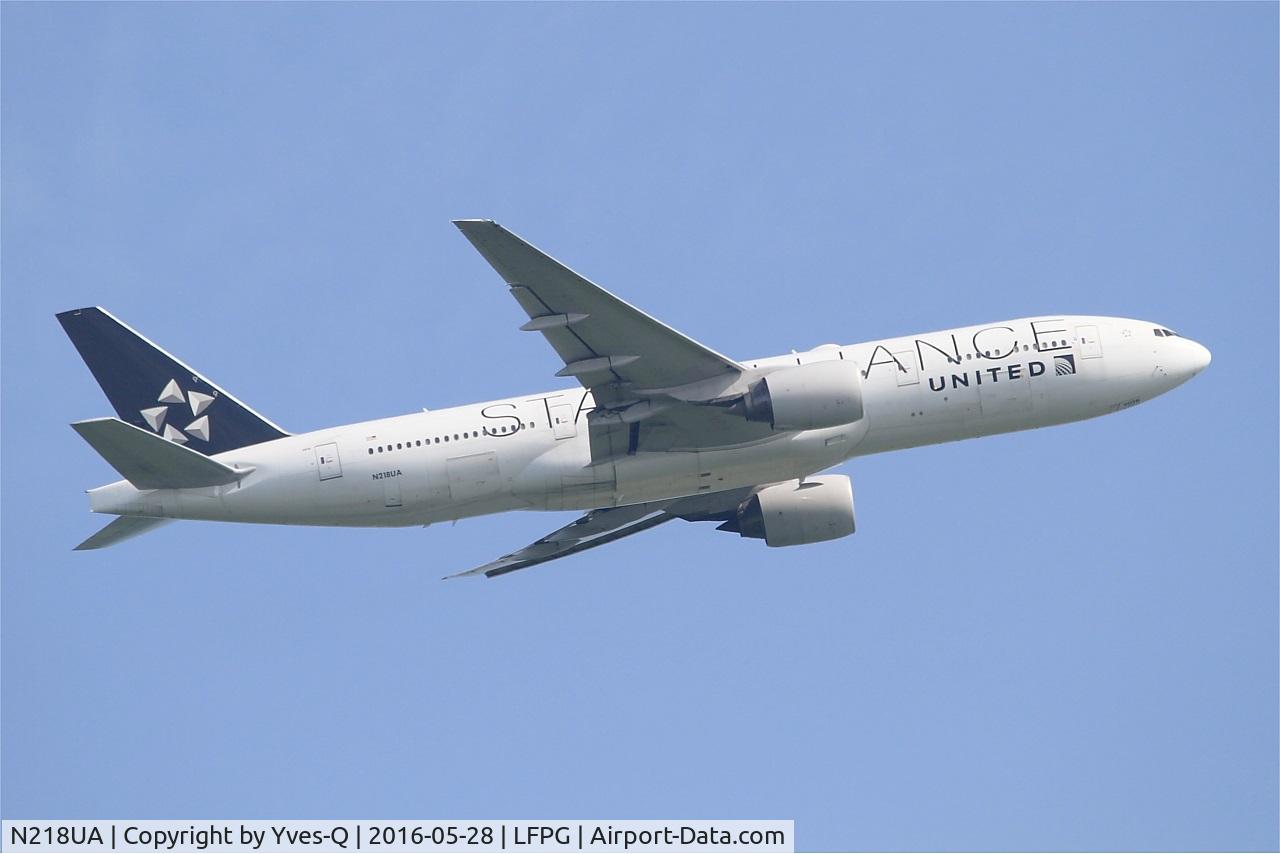 N218UA, 2001 Boeing 777-222 C/N 30222, Boeing 777-222, Take off rwy 06R, Roissy Charles De Gaulle airport (LFPG-CDG)