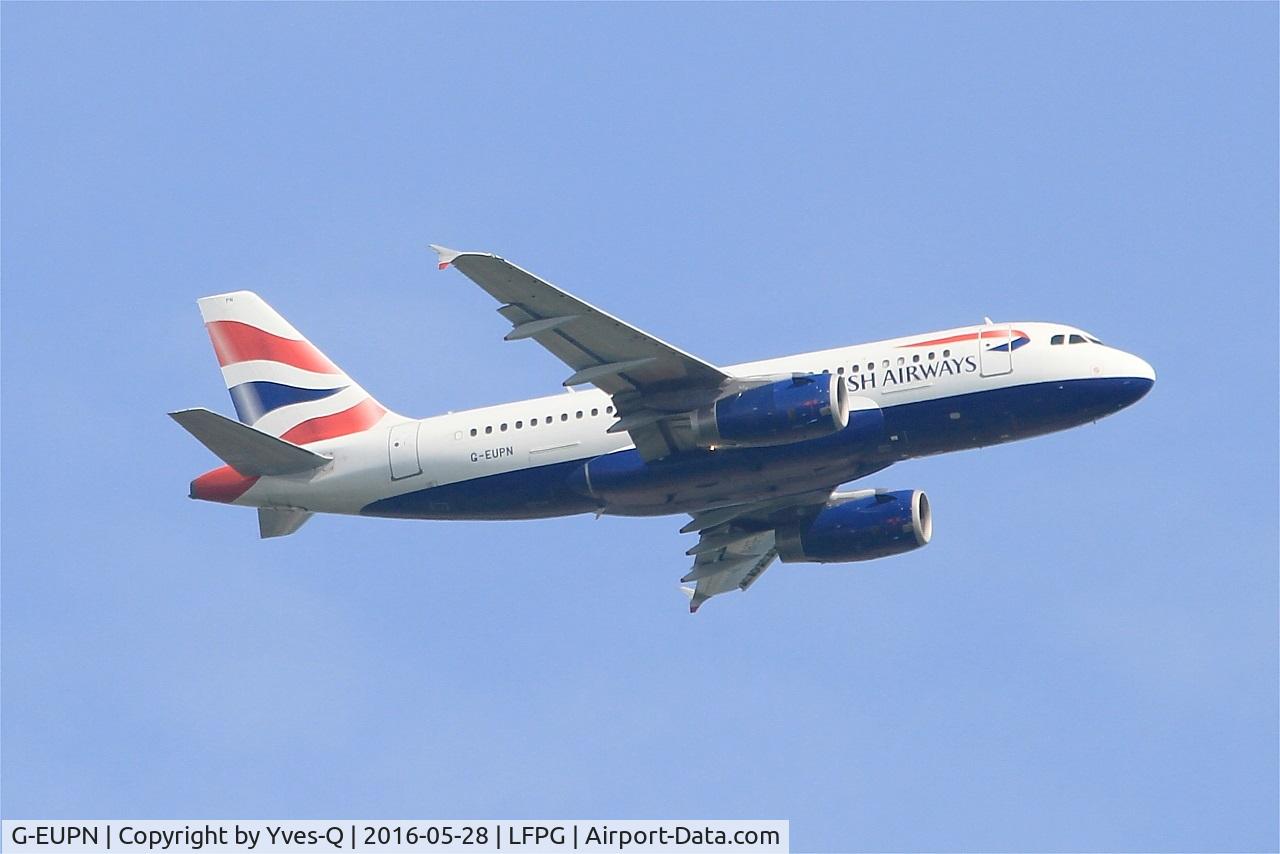 G-EUPN, 2000 Airbus A319-131 C/N 1261, Airbus A319-131, Take off rwy 06R, Roissy Charles De Gaulle airport (LFPG-CDG)