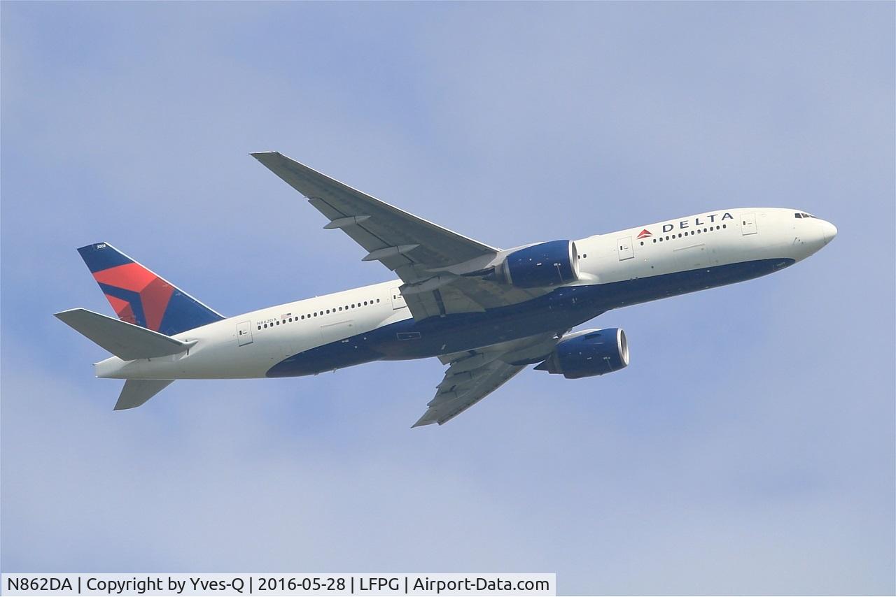 N862DA, 1999 Boeing 777-232 C/N 29734, Boeing 777-232, Take off rwy 06R, Roissy Charles De Gaulle airport (LFPG-CDG)