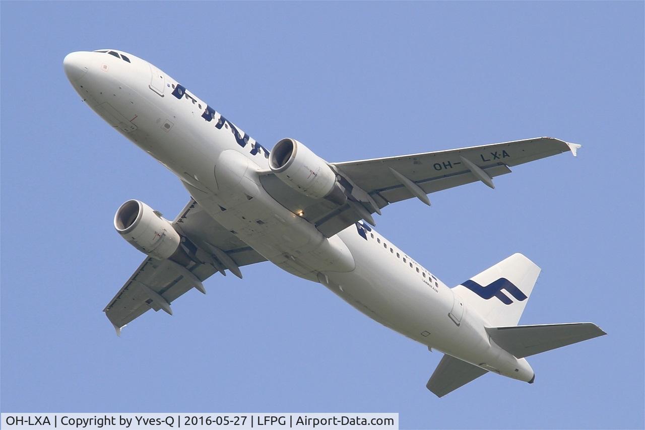 OH-LXA, 2001 Airbus A320-214 C/N 1405, Airbus A320-214, Take off rwy 27L, Roissy Charles De Gaulle airport (LFPG-CDG)
