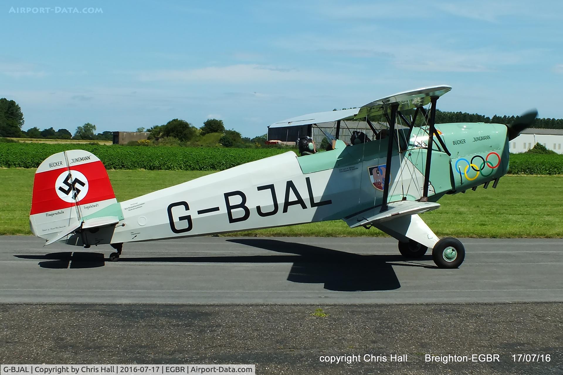 G-BJAL, 1957 Bucker 1-131E Jungmann C/N 1028, at Breighton's Summer fly in