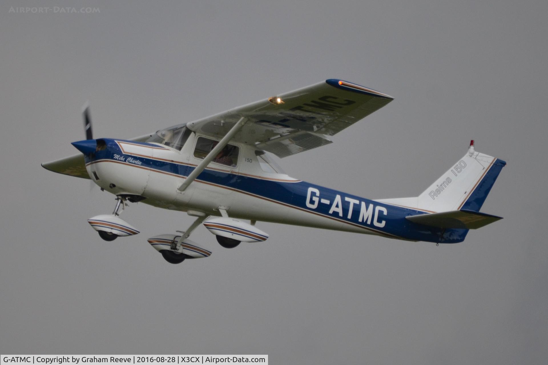 G-ATMC, 1966 Reims Cessna F150F C/N 0020, Departing from Northrepps.