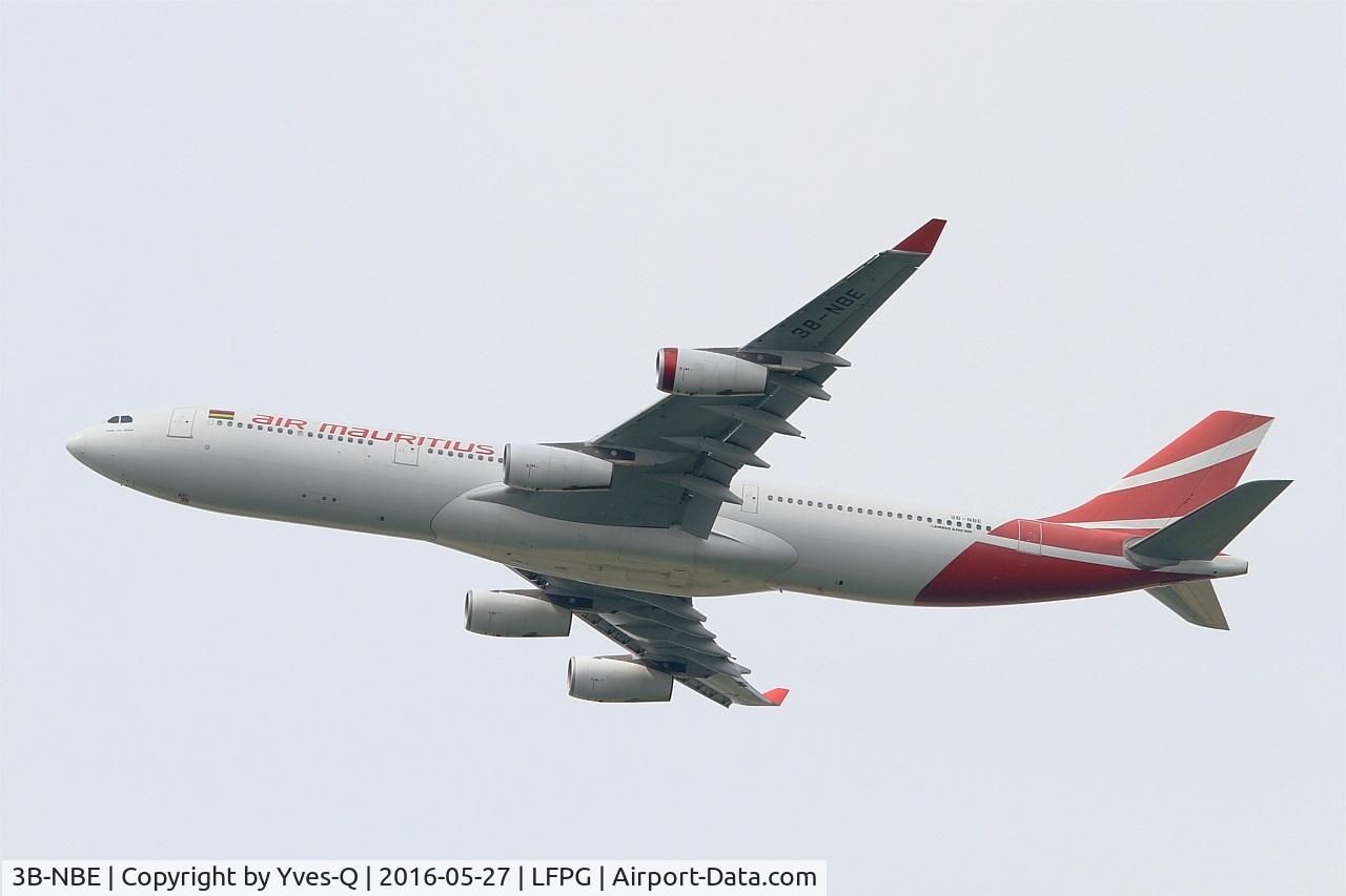 3B-NBE, 1999 Airbus A340-313 C/N 268, Airbus A340-313, Take off rwy 27L, Roissy Charles De Gaulle airport (LFPG-CDG)