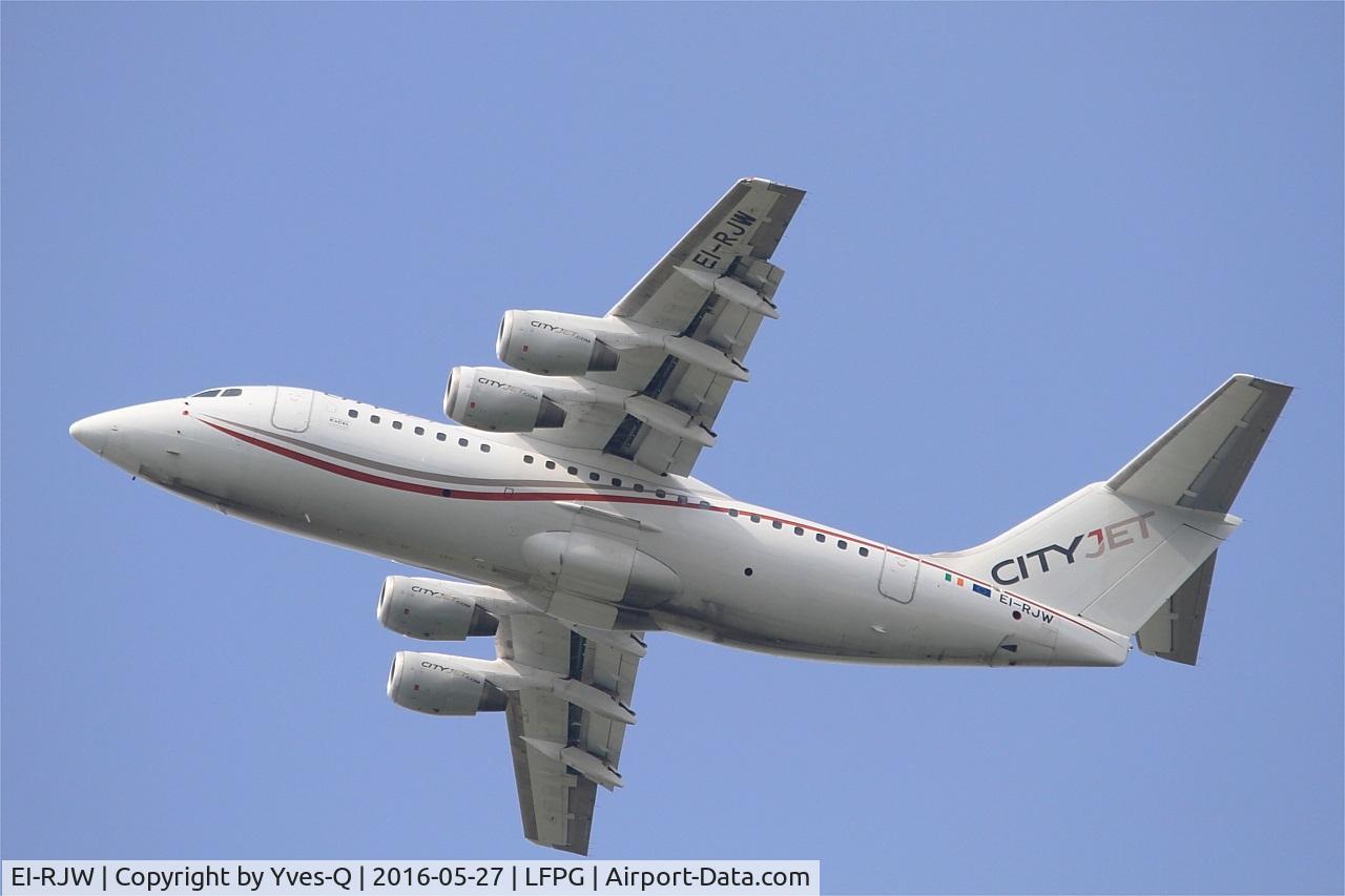EI-RJW, 2000 British Aerospace Avro 146-RJ85A C/N E2371, British Aerospace RJ85A, Take off rwy 27L, Roissy Charles De Gaulle airport (LFPG-CDG)