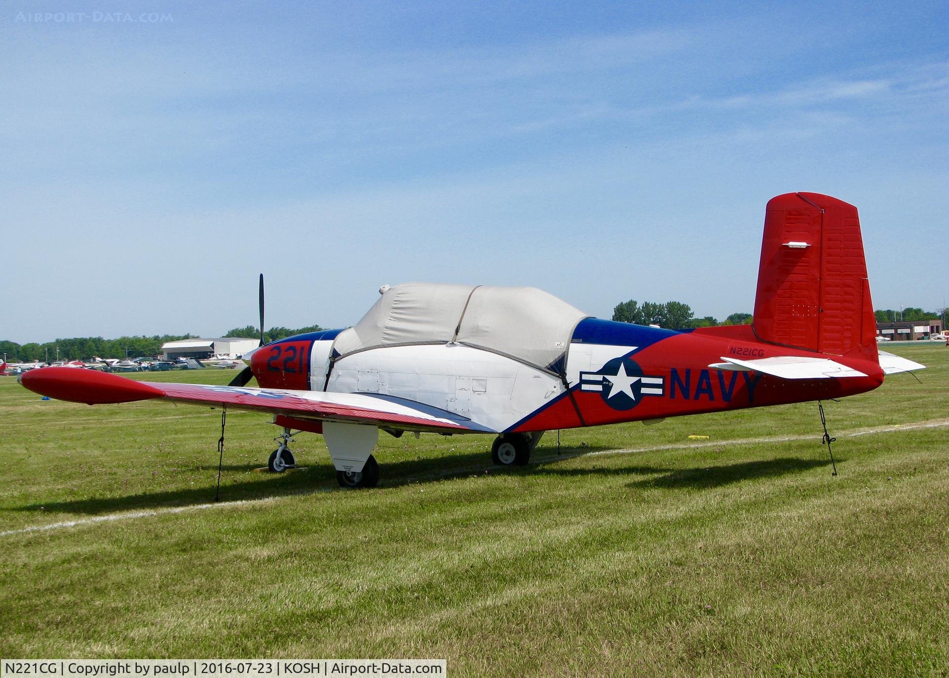 N221CG, 1958 Beech T34 Mentor C/N CG-221, At AirVenture 2016.