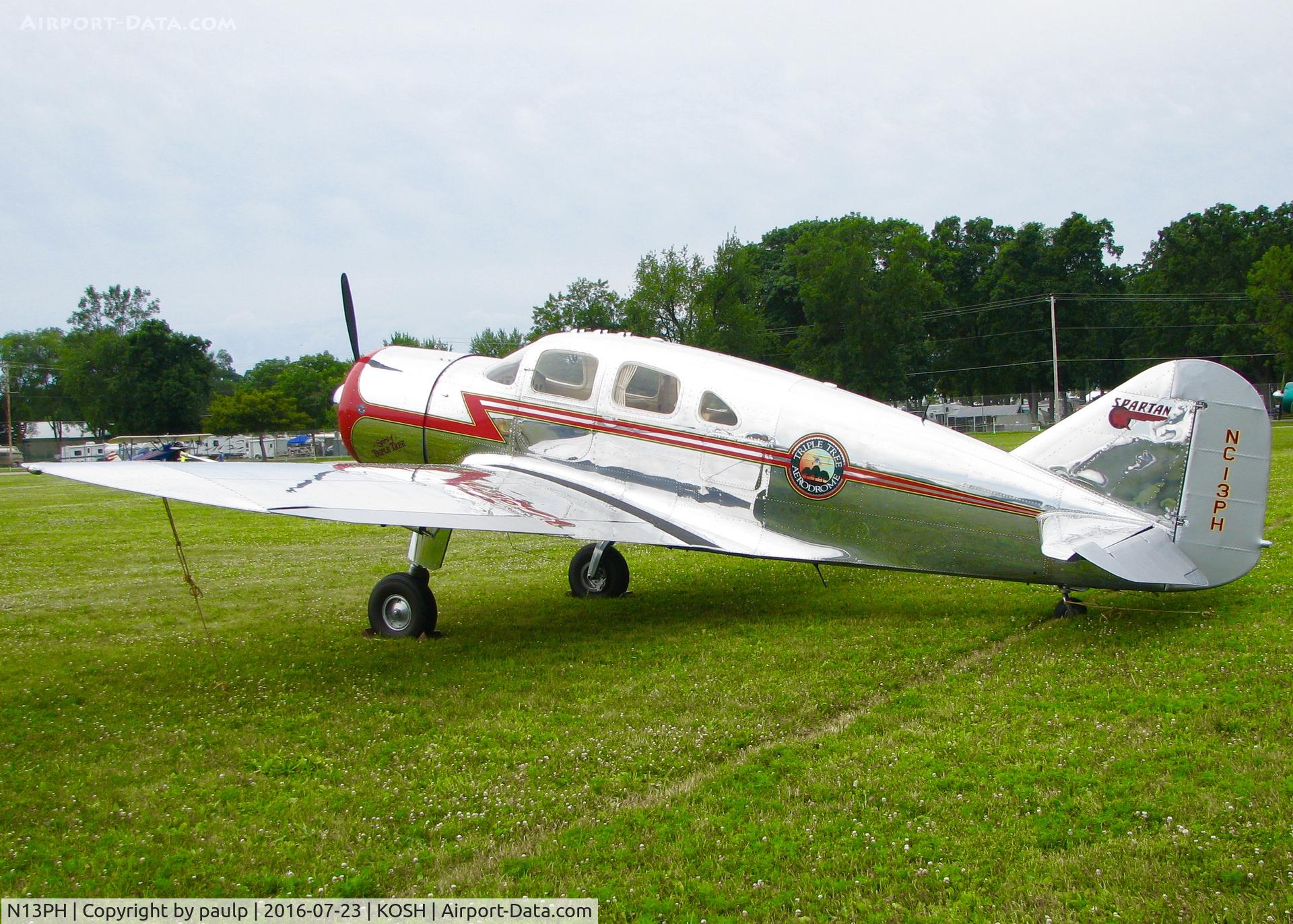 N13PH, 1938 Spartan 7W Executive C/N 13, At AirVenture 2016.