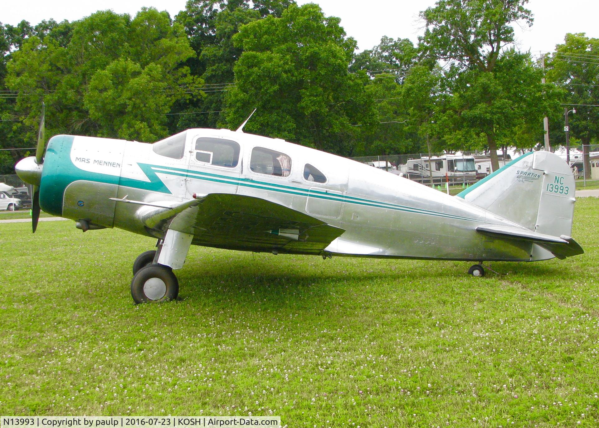 N13993, 1937 Spartan 7W Executive C/N 2, At AirVenture 2016.