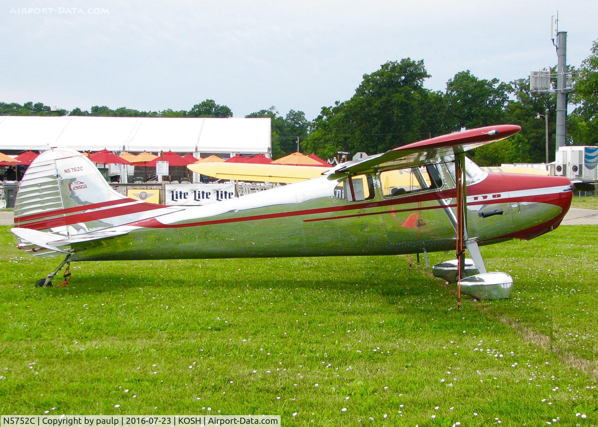 N5752C, 1950 Cessna 170A C/N 19706, At AirVenture 2016.