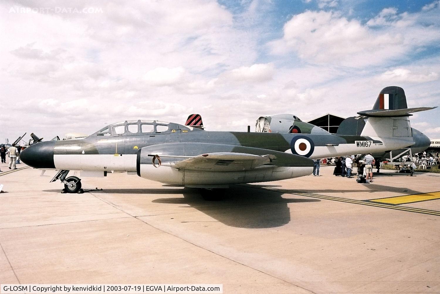 G-LOSM, 1952 Gloster Meteor NF.11 C/N S4/U/2342, In the 100 Years of Flight enclave at RIAT.