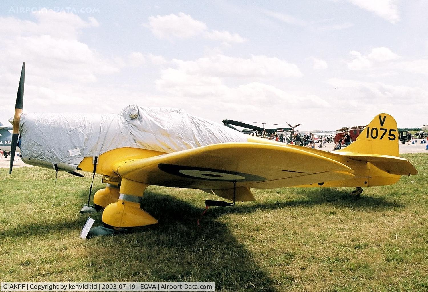 G-AKPF, 1941 Miles M14A Hawk Trainer 3 C/N 2228, In the 100 Years of Flight enclave at RIAT.