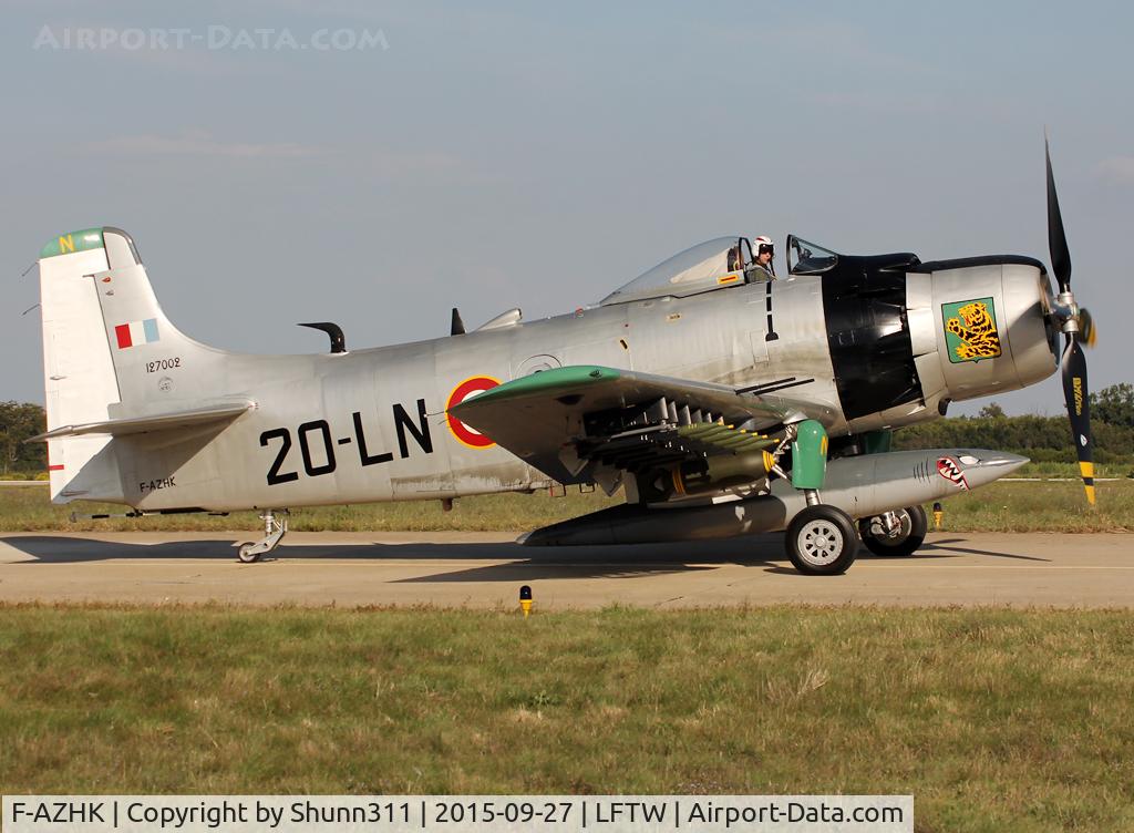 F-AZHK, Douglas AD-4N Skyraider C/N 7802, Used as a demo during Nimes Airshow 2015