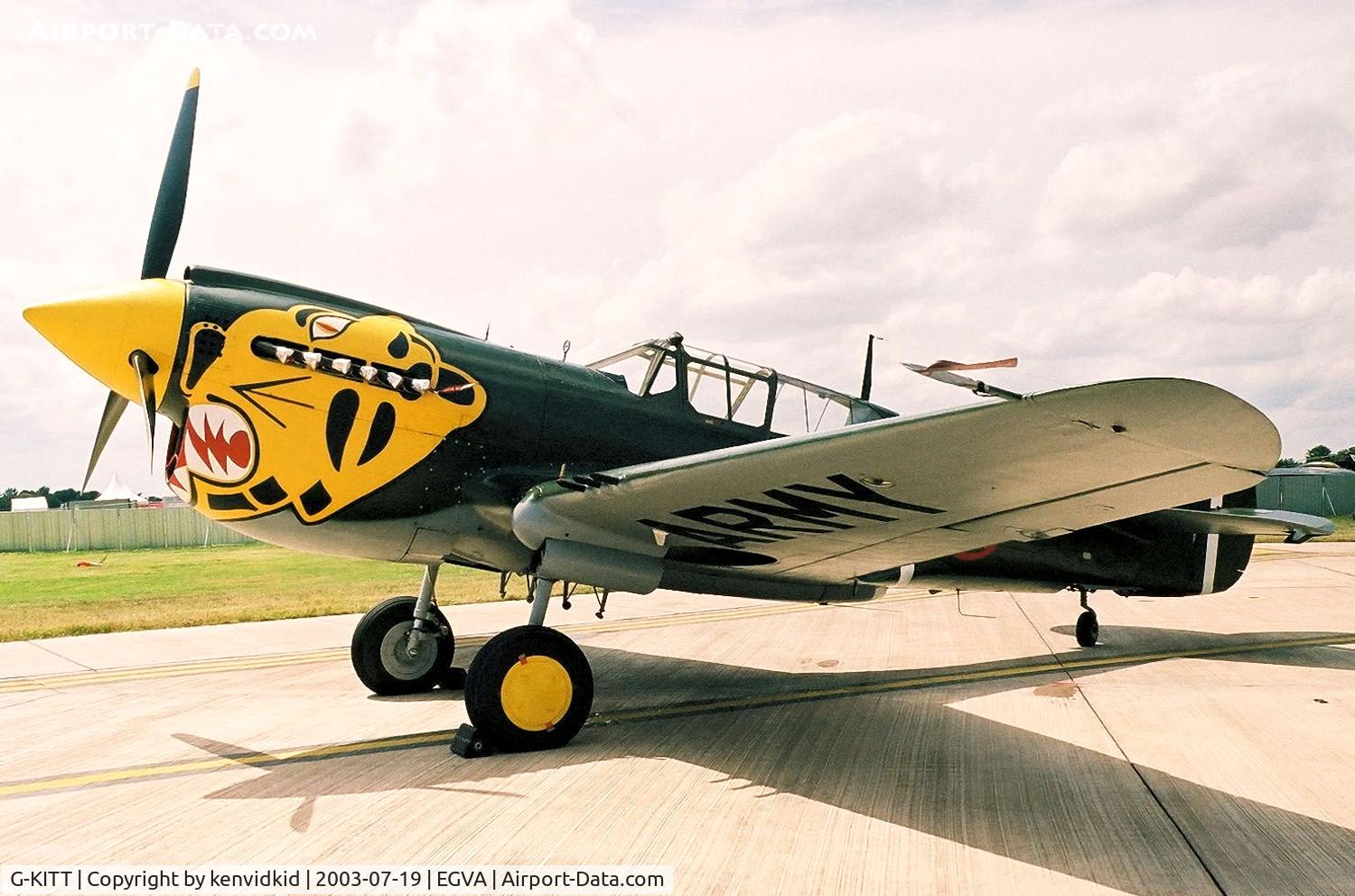G-KITT, 1943 Curtiss P-40M Warhawk C/N 27490, In the 100 Years of Flight enclave at RIAT.