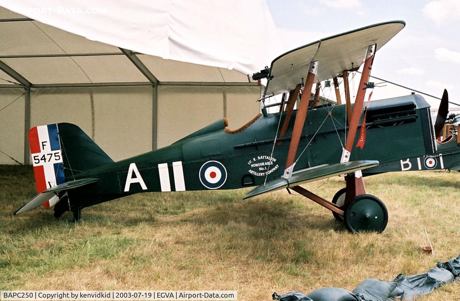 BAPC250, Royal Aircraft Factory SE-5A Replica C/N BAPC.250, In the 100 Years of Flight enclave at RIAT.