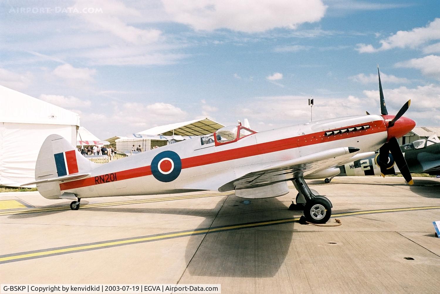 G-BSKP, 1945 Supermarine 361 Spitfire F.XIVe C/N 6S/663417, In the 100 Years of Flight enclave at RIAT.