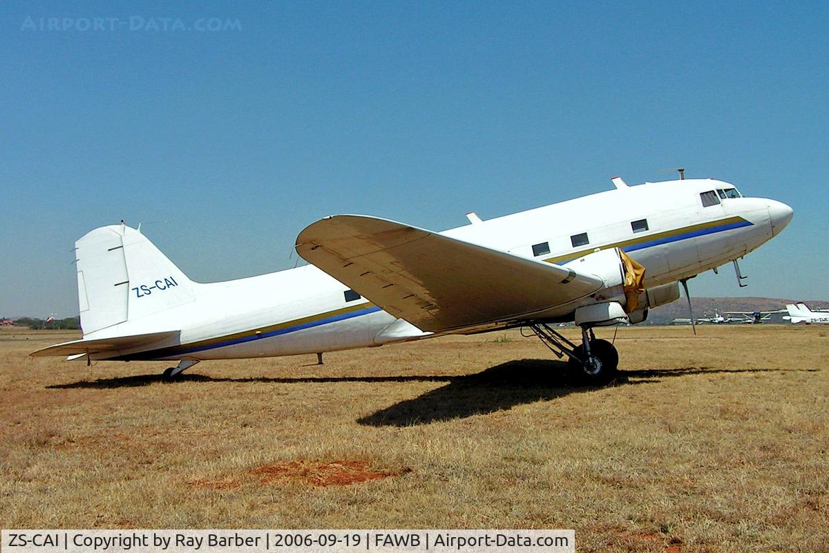 ZS-CAI, 1944 Douglas C-47A Skytrain (DC-3C-47A-25-DK) C/N 13541, DC-3C-47A-25-DK [13541] (South African DCA) Pretoria-Wonderboom~ZS 19/09/2006. Shown here minus starboard engine.