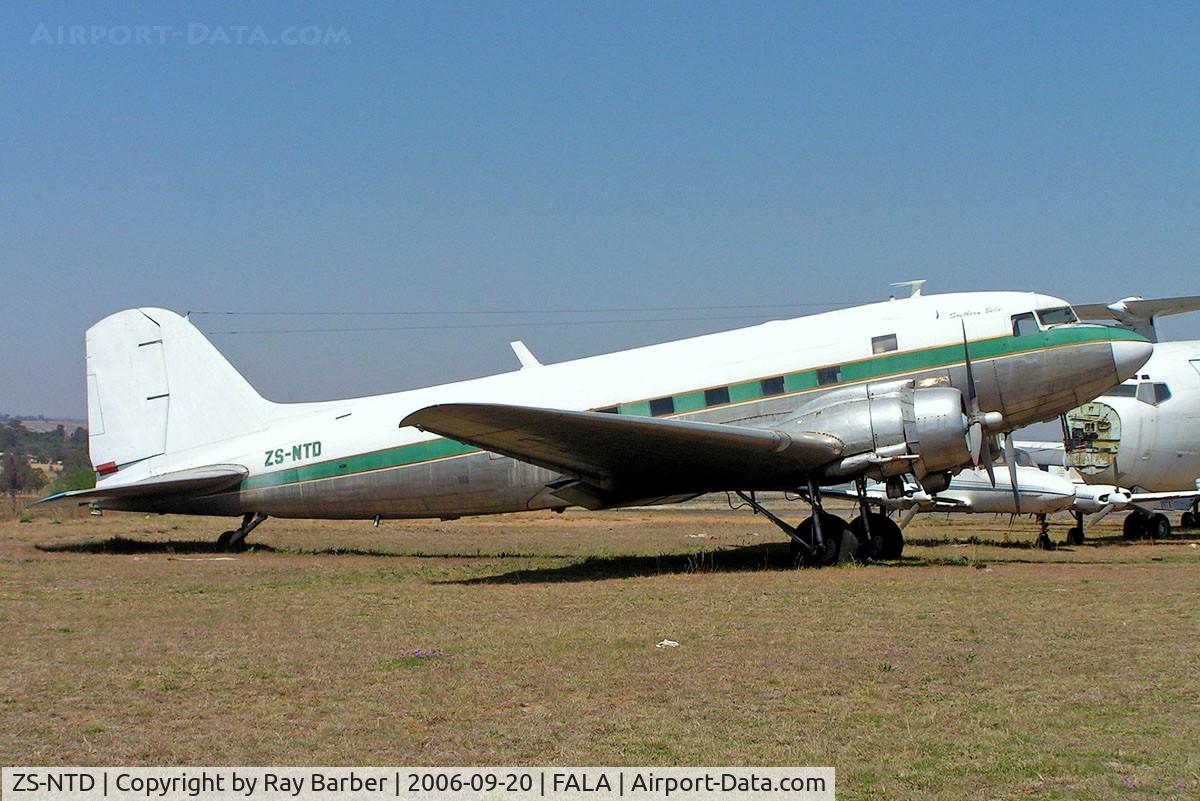 ZS-NTD, 1944 Douglas C-47 C/N 14993/26438, Douglas DC-3C-47B-10-DK [14993/26438] (Aero Air (Pty) Ltd) Lanseria~ZS 20/09/2006. Shown here with registration applied.