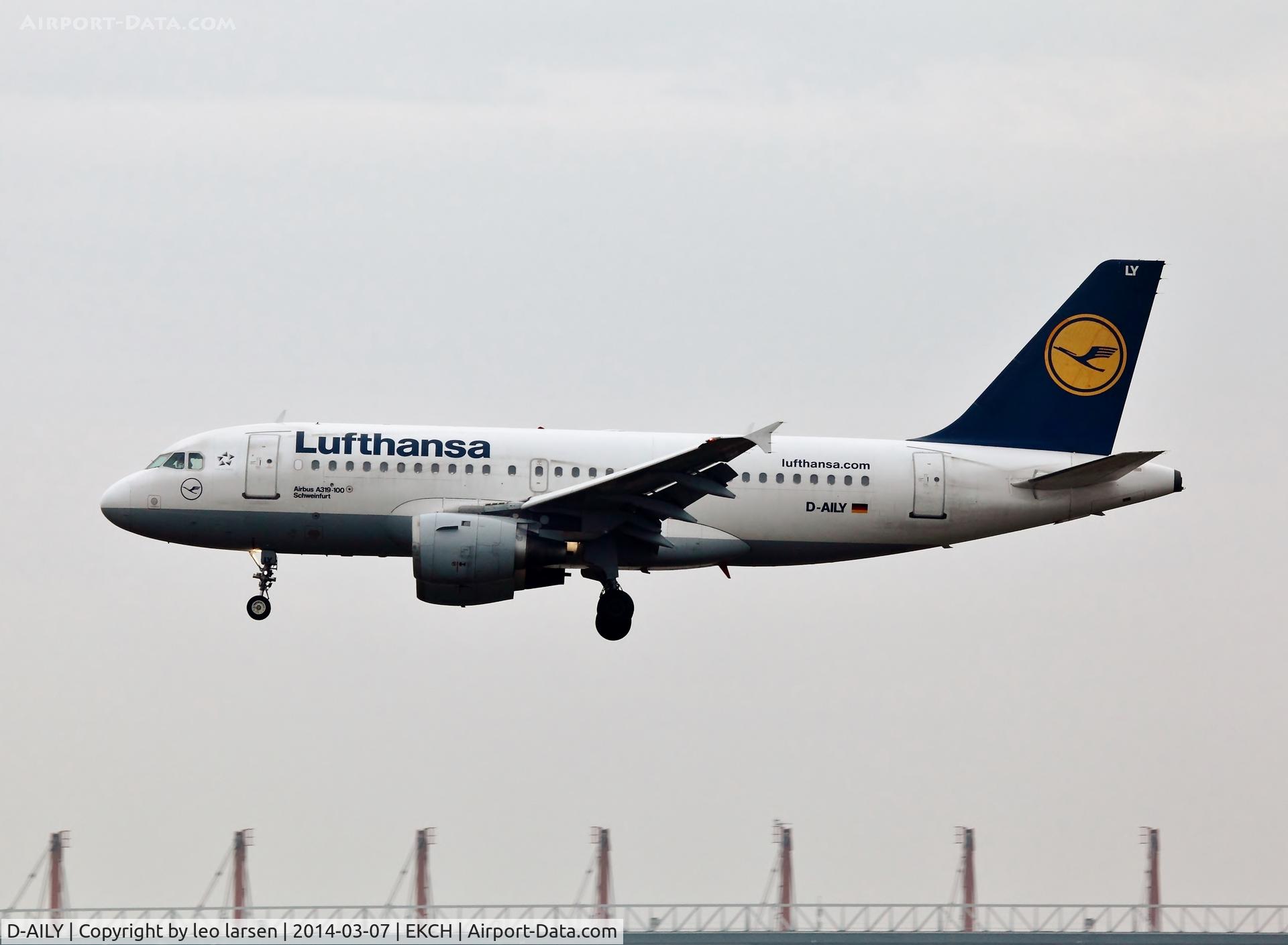 D-AILY, 1998 Airbus A319-114 C/N 875, Copenhagen 7.3.14