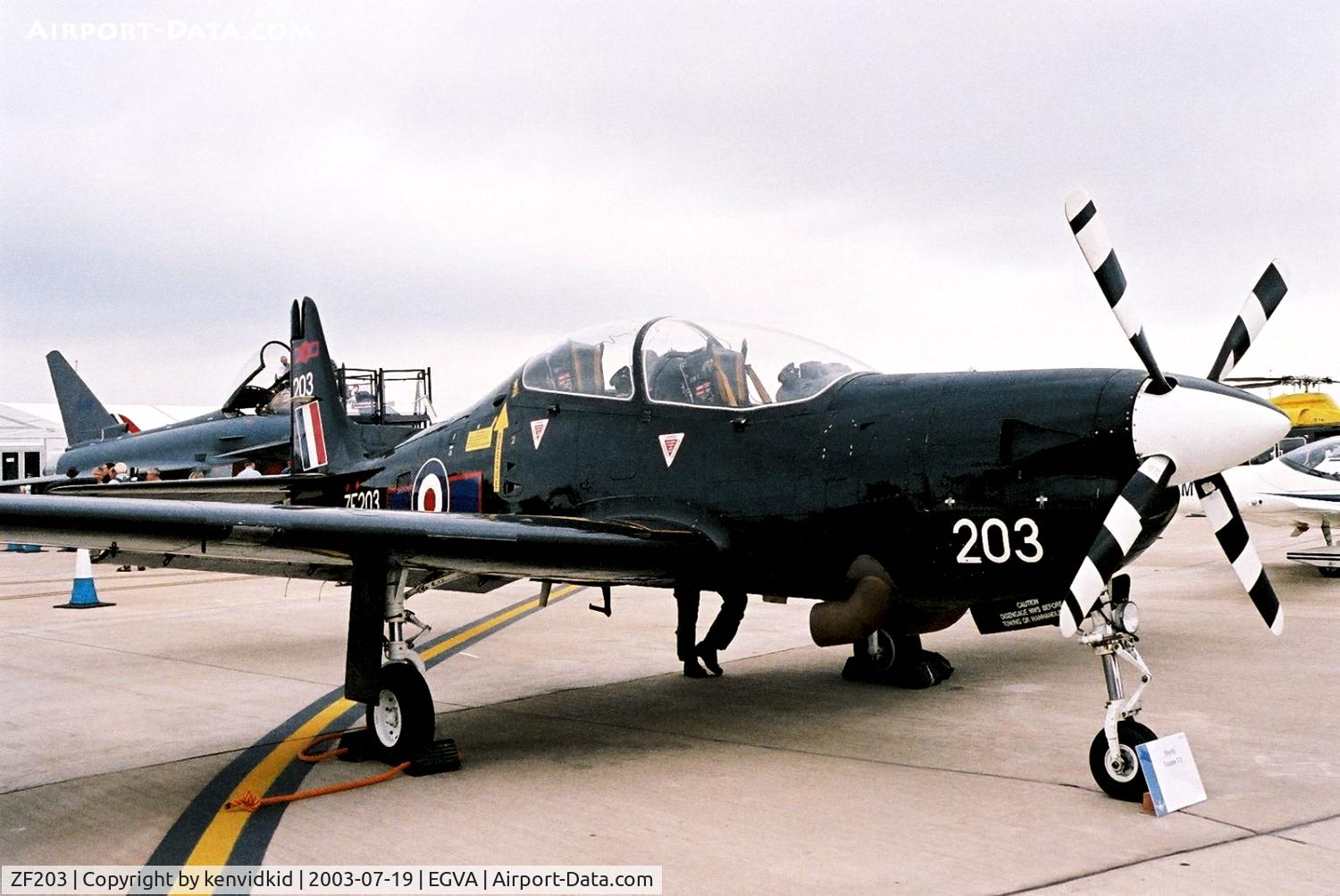 ZF203, 1989 Short S-312 Tucano T1 C/N S028/T28, Royal Air Force at RIAT.