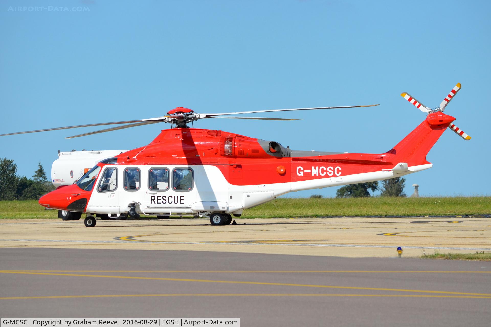 G-MCSC, 2014 AgustaWestland AW-139 C/N 41379, Parked at Norwich.