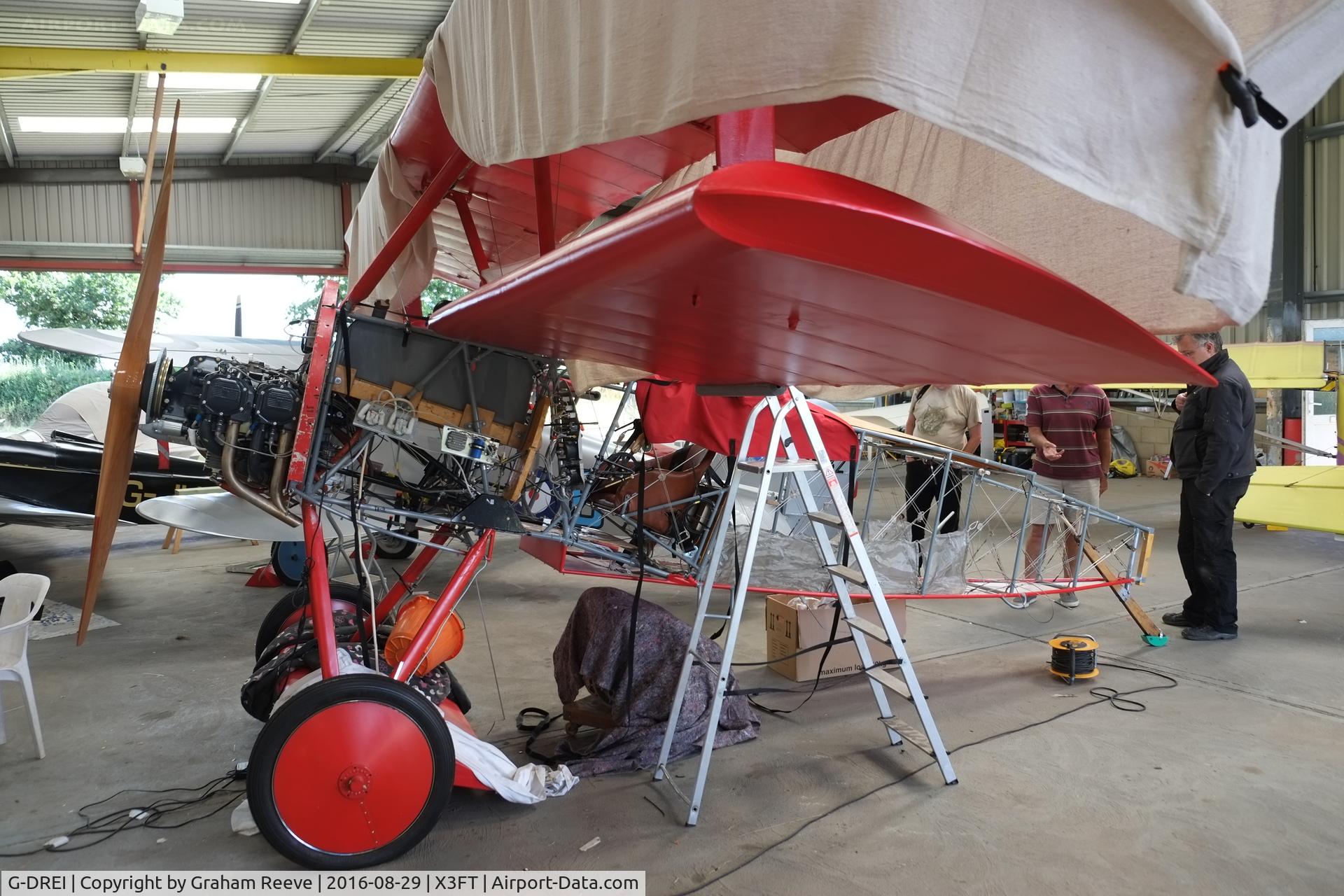 G-DREI, 2011 Fokker Dr.1 Triplane Replica C/N LAA 238-14848, Under construction at Felthorpe.